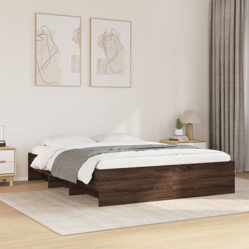 Vidaxl - Cadre de lit sans matelas chêne marron 160x200 cm