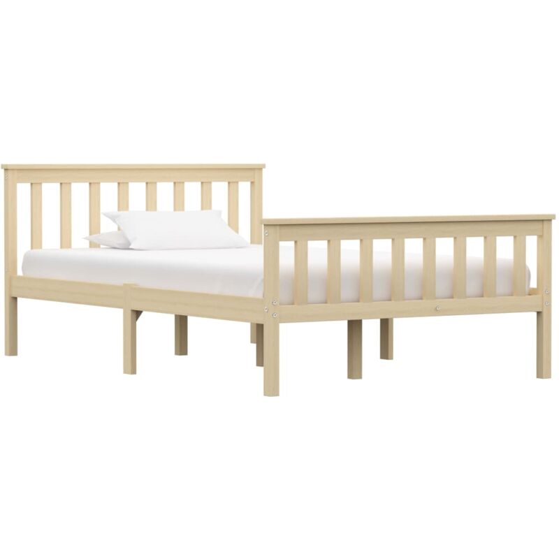 Vidaxl - Cadre de Lit Bois de Pin Massif Bois Clair 120x200 cm