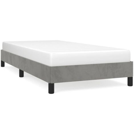 Cadre de lit Gris clair 90x190 Velours