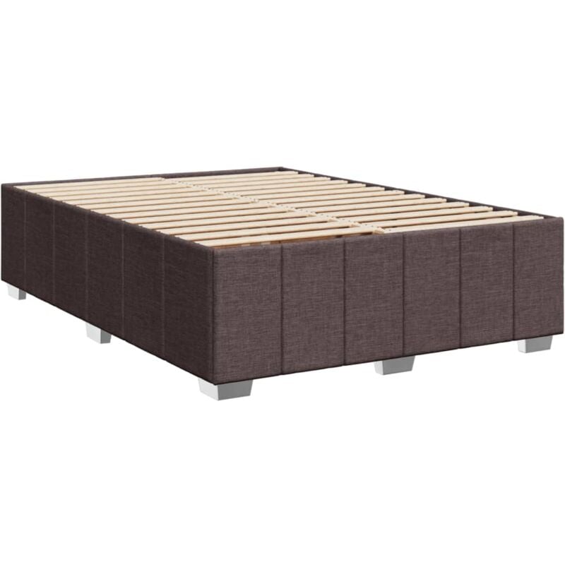 Vidaxl - Cadre de lit sans matelas marron foncé 140x200 cm tissu