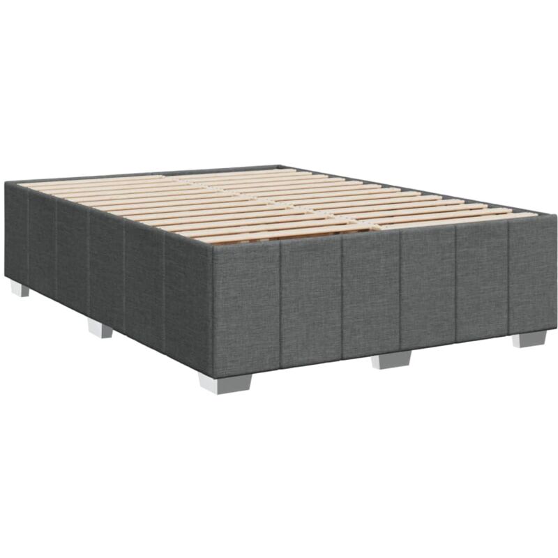 Vidaxl - Cadre de lit sans matelas gris foncé 140x200 cm tissu