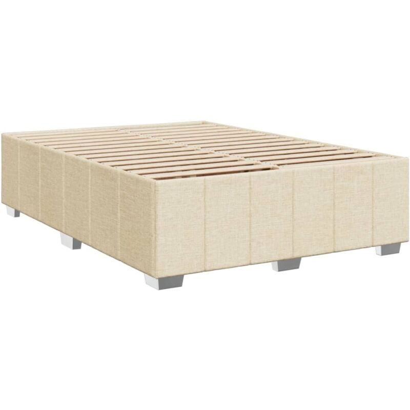 Vidaxl - Cadre de lit sans matelas crème 140x200 cm tissu