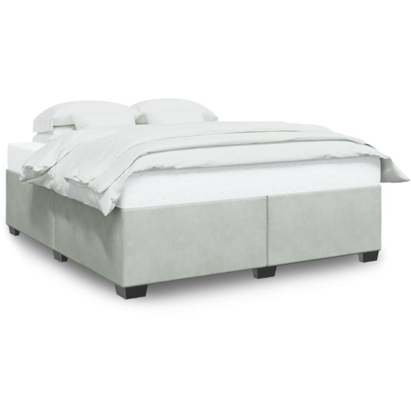 Cadre de lit Gris clair 180x200 cm Velours