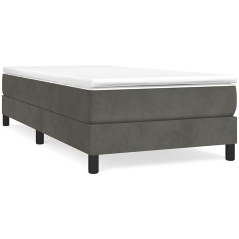 Cadre de lit Gris foncé 90x190 Velours