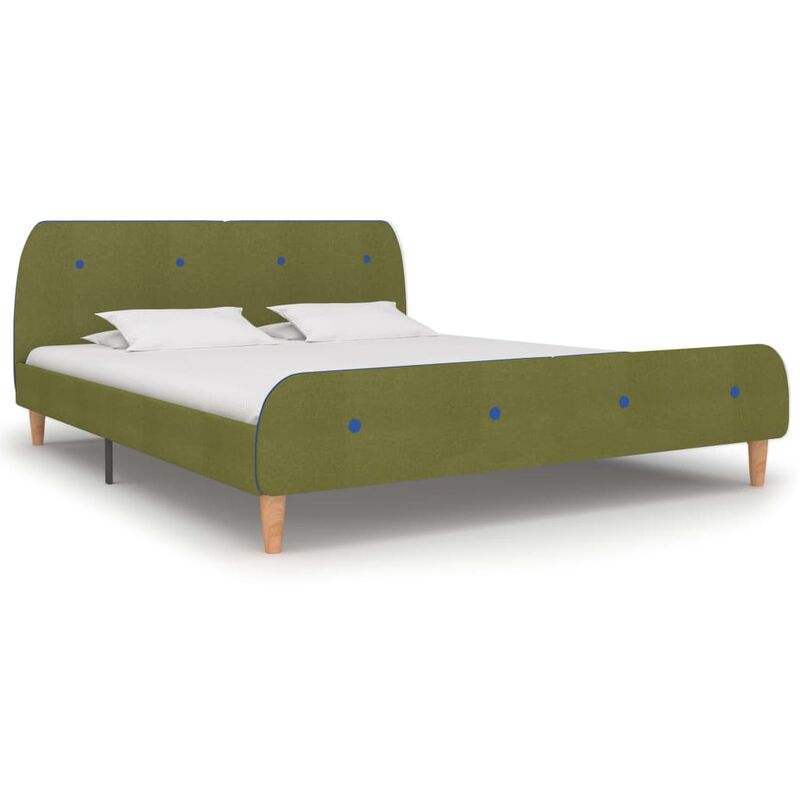 Vidaxl - Cadre de Lit Tissu Vert 160x200 cm