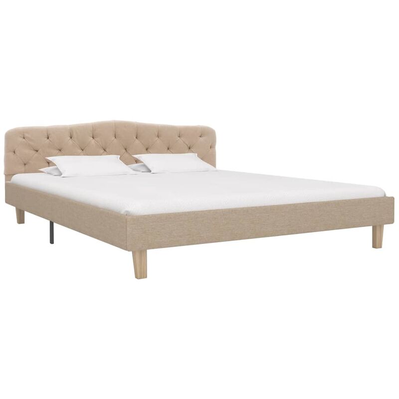 Cadre de Lit Tissu Beige 160x200 cm
