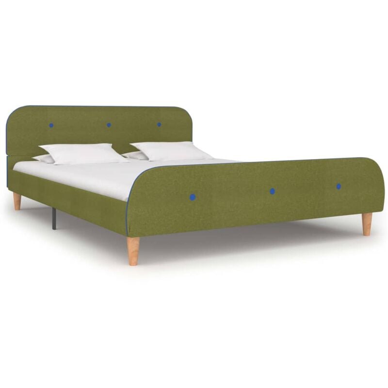 Vidaxl - Cadre de lit sans matelas vert tissu 140x200 cm