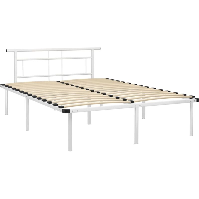 Vidaxl - Cadre de lit sans matelas blanc métal 160x200 cm