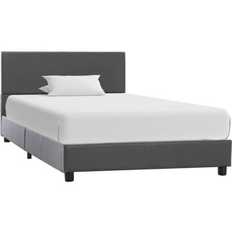 Cadre de lit Gris Similicuir 100 x 200 cm vidaXL