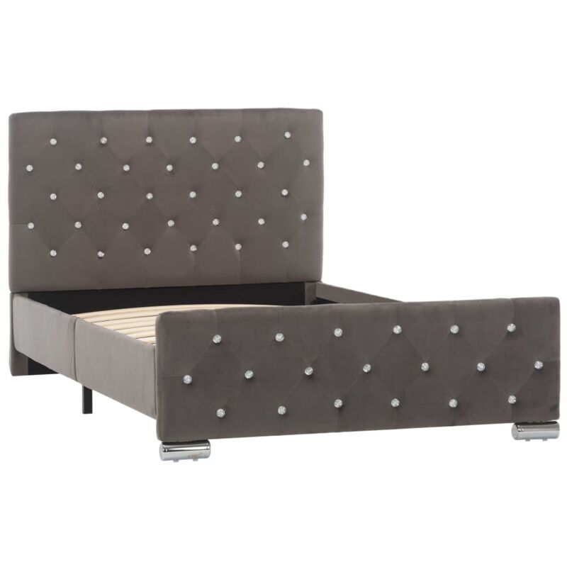 Cadre de Lit Tissu Gris 100x200 cm