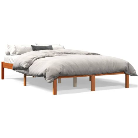 Cadre de lit marron 120x200 bois de pin massif