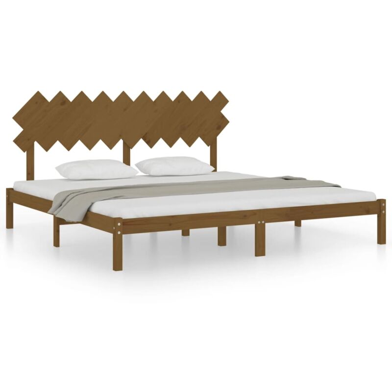 Vidaxl - Cadre de lit Marron miel 200x200 cm Bois massif