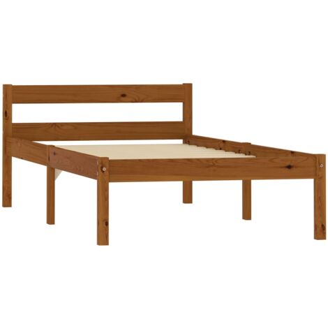 Bois de Pin Massif Cadre de Lit Sommier Lattes Multicolore Multi-taille vidaXL