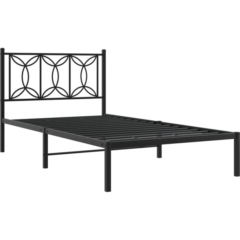 Vidaxl - Cadre de lit métal sans matelas avec tête de lit noir 100x190cm