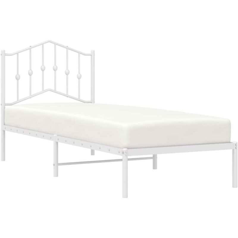 Vidaxl - Cadre de lit métal sans matelas avec tête de lit blanc 80x200cm