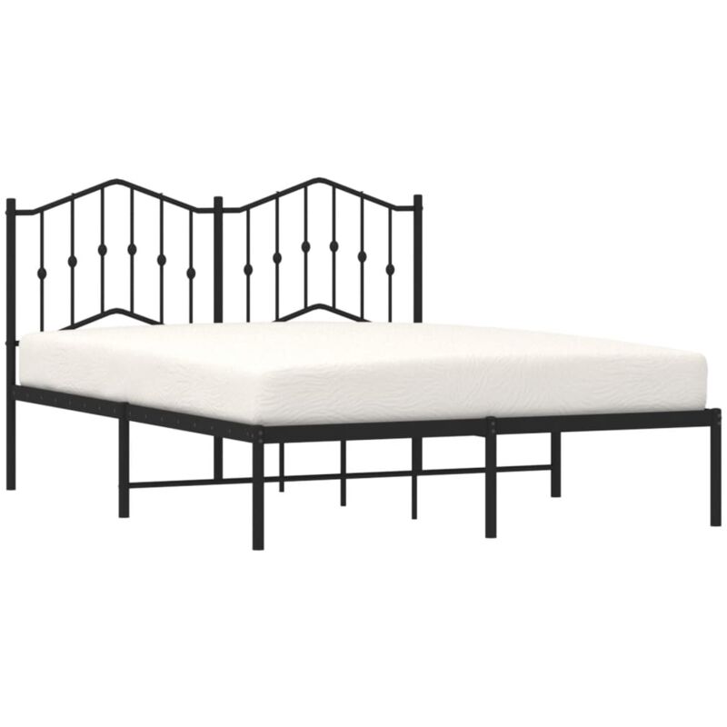 Vidaxl - Cadre de lit métal sans matelas avec tête de lit noir 140x190cm