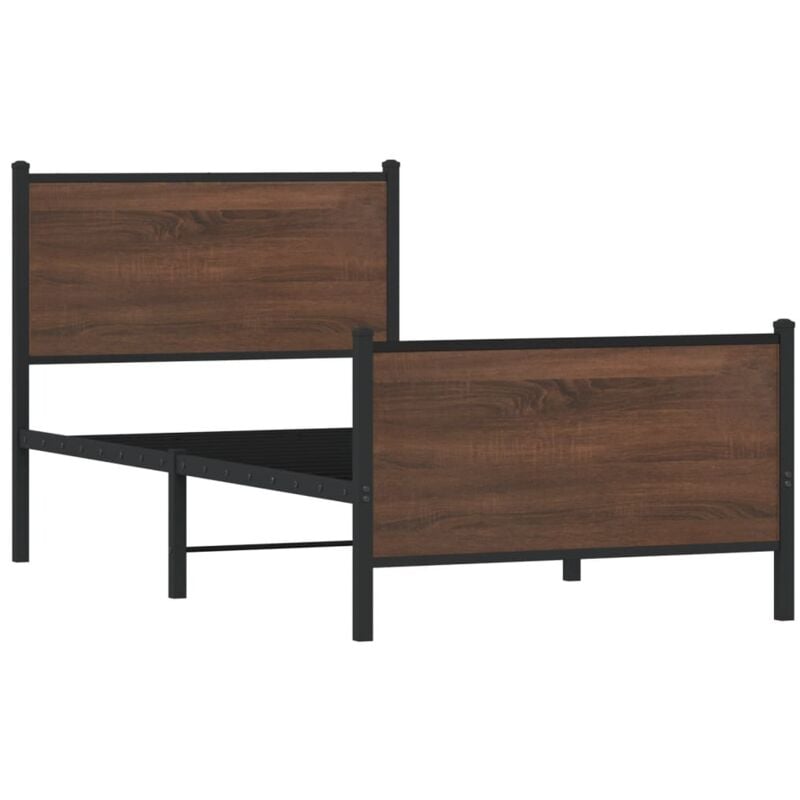 Vidaxl - Cadre de lit en métal sans matelas chêne marron 90x200 cm