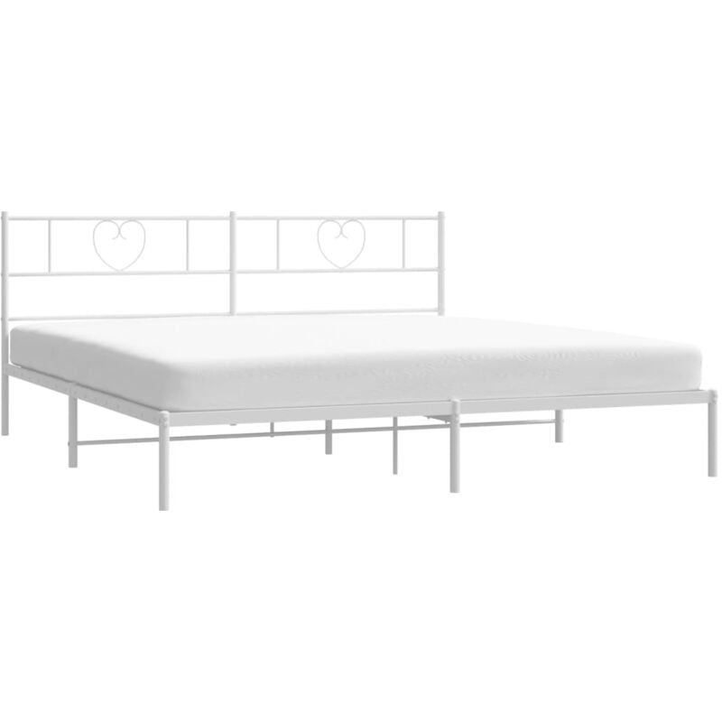 Cadre de lit métal sans matelas et tête de lit blanc 180x200 cm Vidaxl