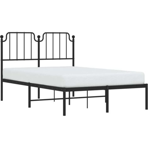 Cadre de lit métal sans matelas avec tête de lit noir 120x190cm vidaXL