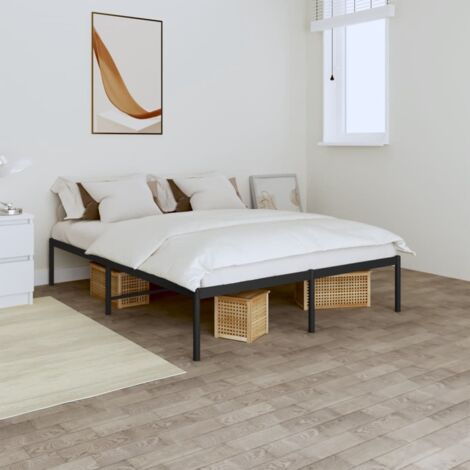 Cadre de lit métal sans matelas noir 140x190 cm vidaXL