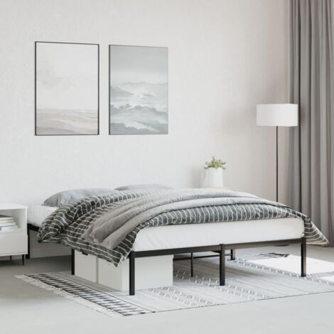 Cadre de lit métal sans matelas noir 160x200 cm vidaXL