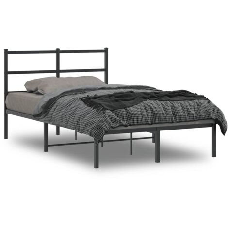 Cadre de lit métal sans matelas-Structure de lit avec tête de lit noir 120x190cm 678452