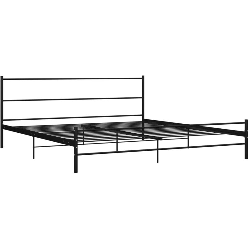 Cadre de lit sans matelas noir métal 200x200 cm vidaXL