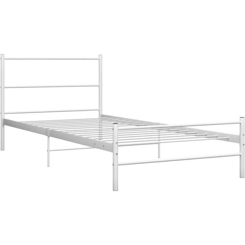 Vidaxl - Cadre de lit sans matelas blanc métal 100x200 cm