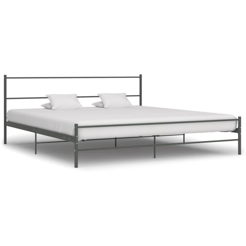 Vidaxl - Cadre de lit sans matelas gris métal 180x200 cm