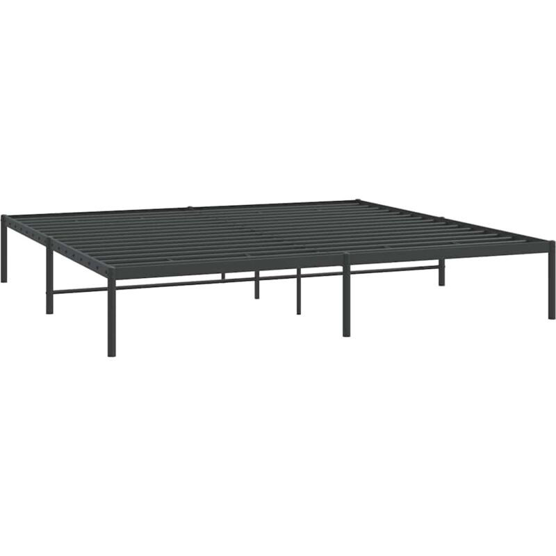 Vidaxl - Cadre de lit métal sans matelas noir 200x200 cm