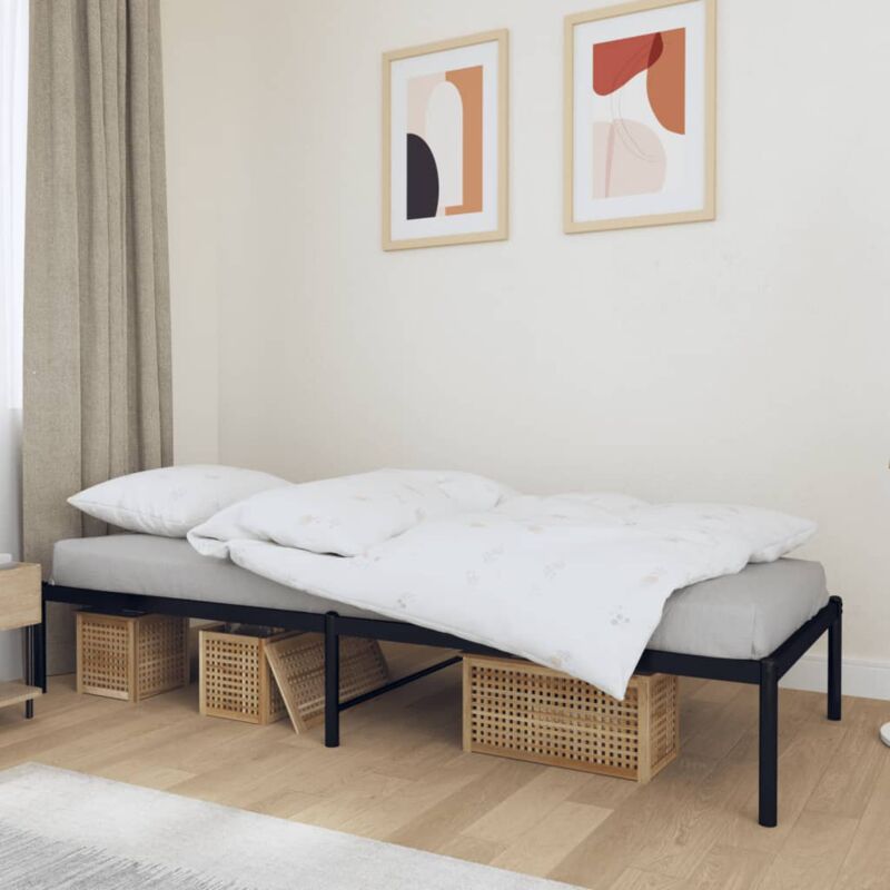 Vidaxl - Cadre de lit métal sans matelas noir 75x190 cm