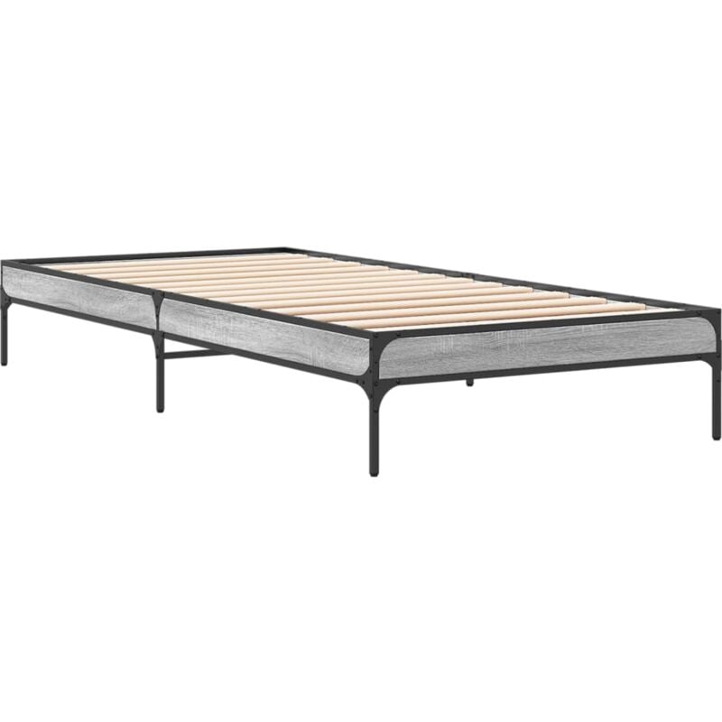 Cadre de lit sans matelas sonoma gris 75x190 cm vidaXL