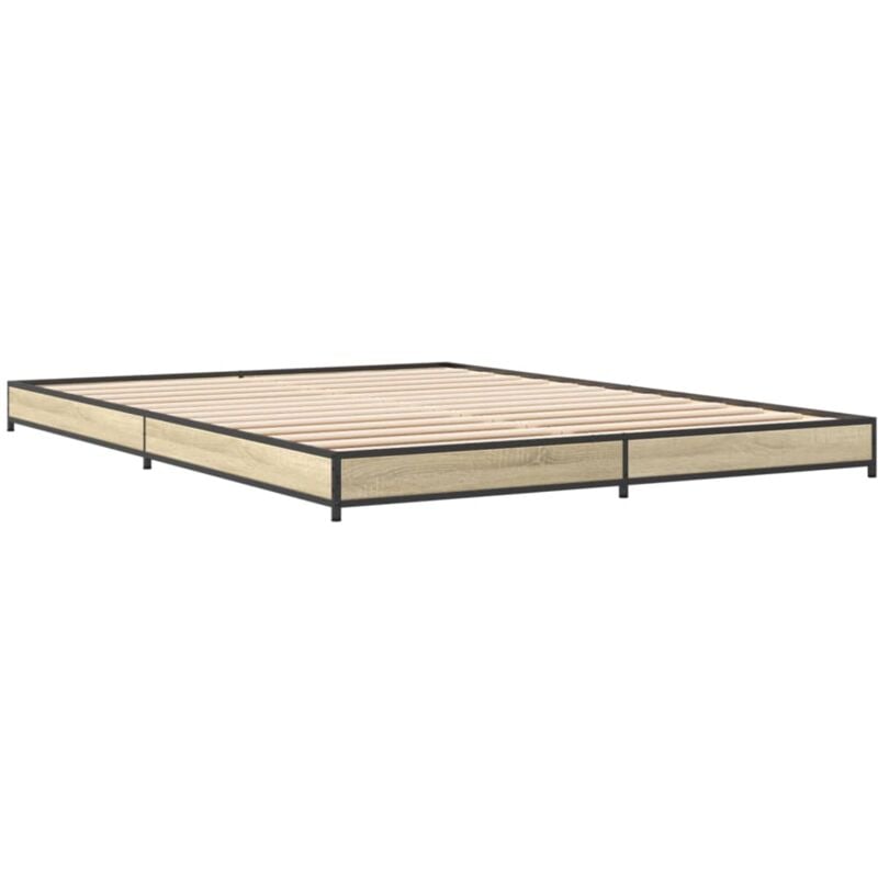 Vidaxl - Cadre de lit sans matelas chêne sonoma 135x190 cm