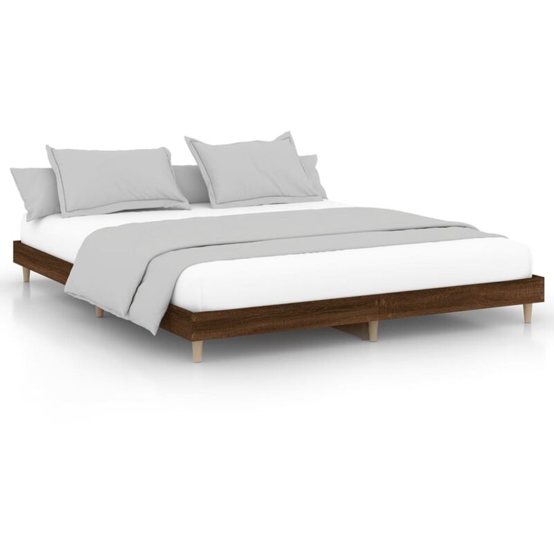 vidaXL Cadre de lit chêne marron 140x200 cm bois d'ingénierie
