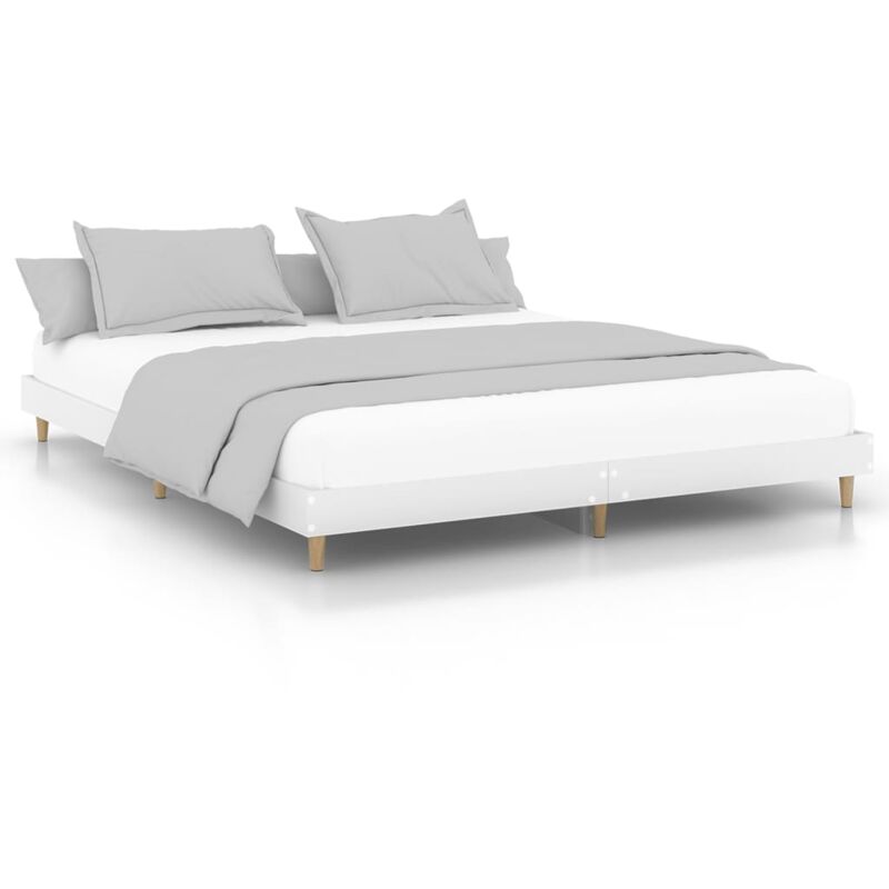 Cadre de lit blanc 180x200 cm bois d'ingénierie - Vidaxl