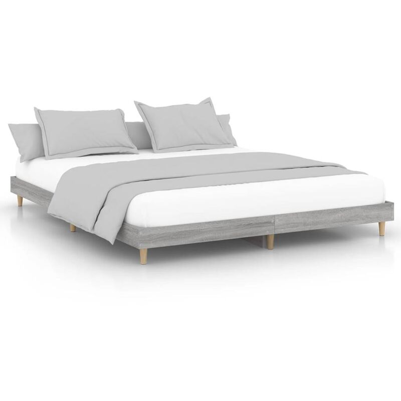 Cadre de lit sonoma gris 120x200 cm bois d'ingénierie