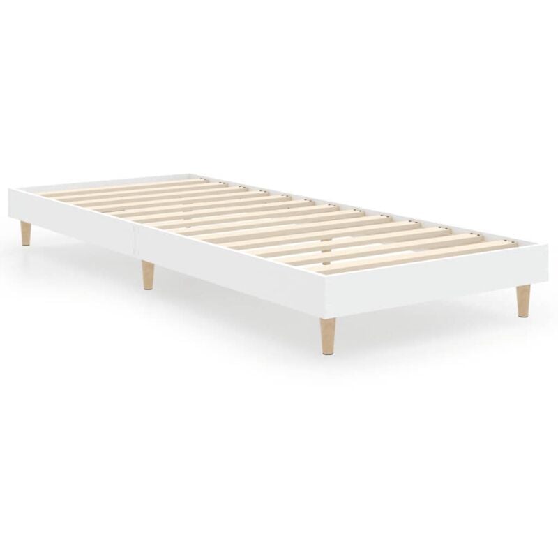 Vidaxl - Cadre de lit blanc 75x190 cm bois d'ingénierie