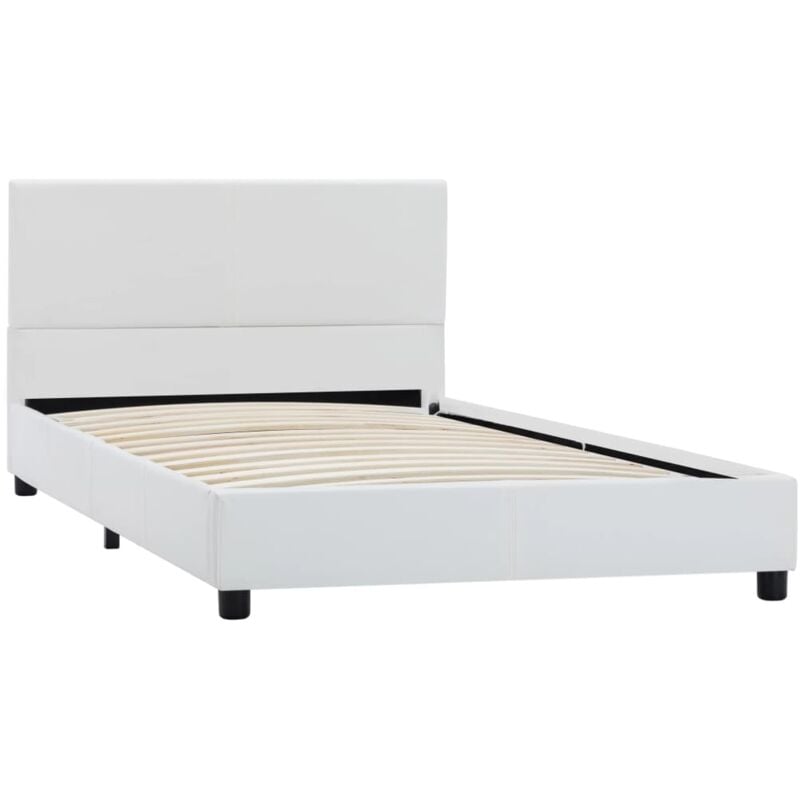 Cadre de lit Blanc Similicuir 100 x 200 cm Vidaxl