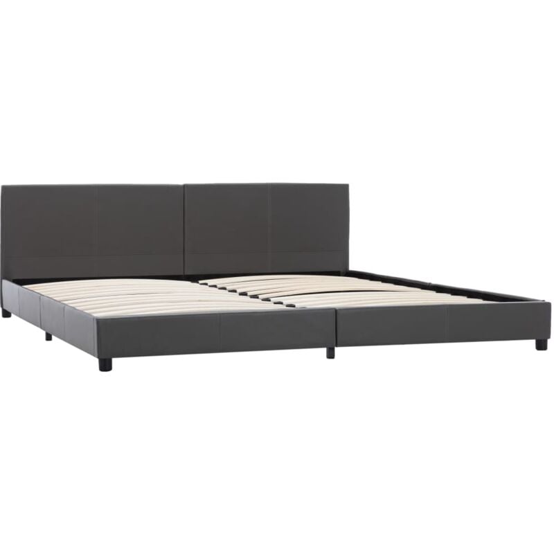 Cadre de lit Gris Similicuir 180x200 cm Vidaxl