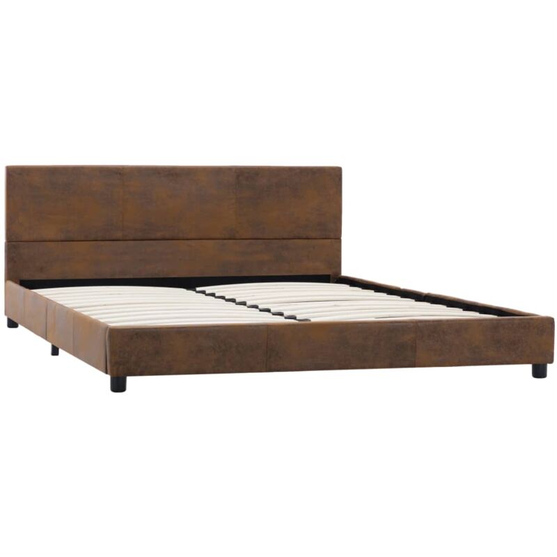 Vidaxl - Cadre de lit sans matelas marron similicuir daim 120x200 cm