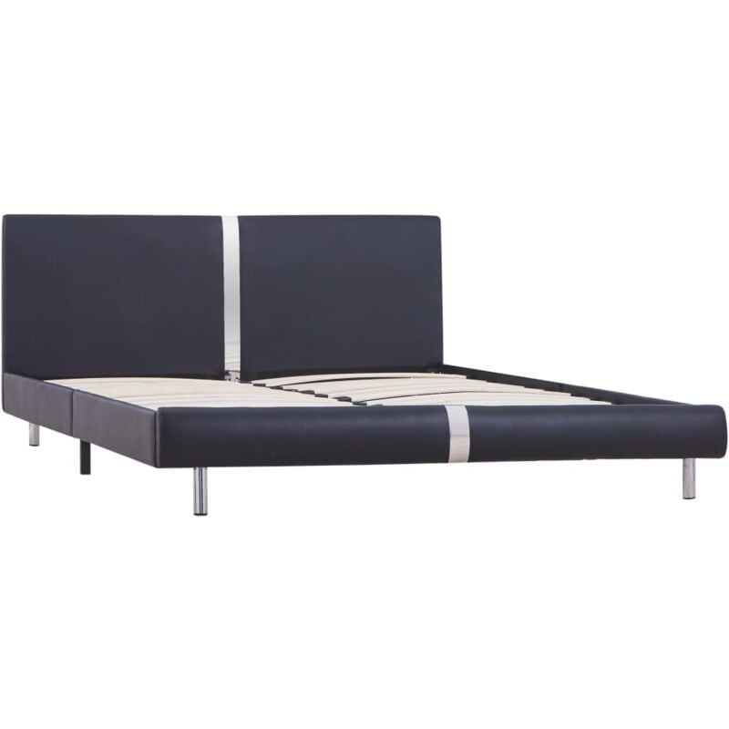 Cadre de lit Noir Similicuir 140x200 cm - Vidaxl