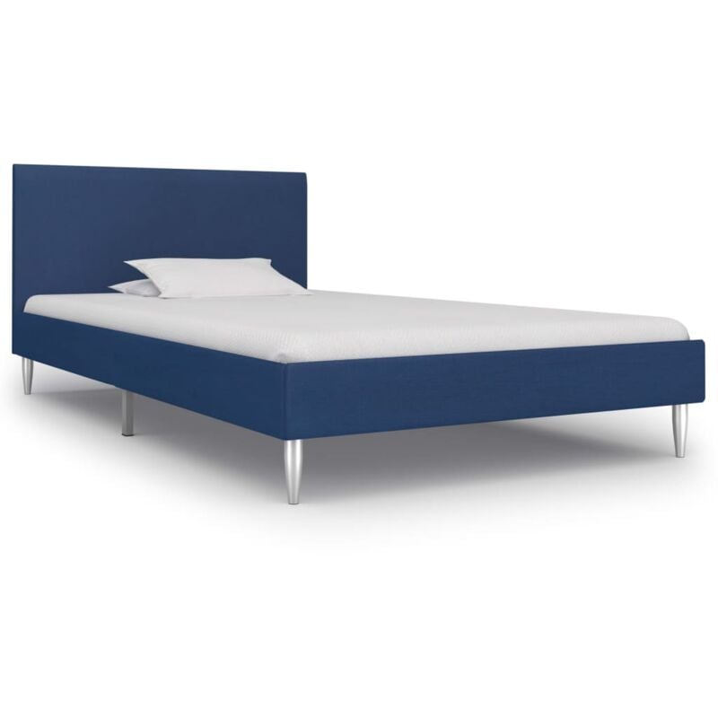 Cadre de lit Bleu Tissu 90 x 200 cm