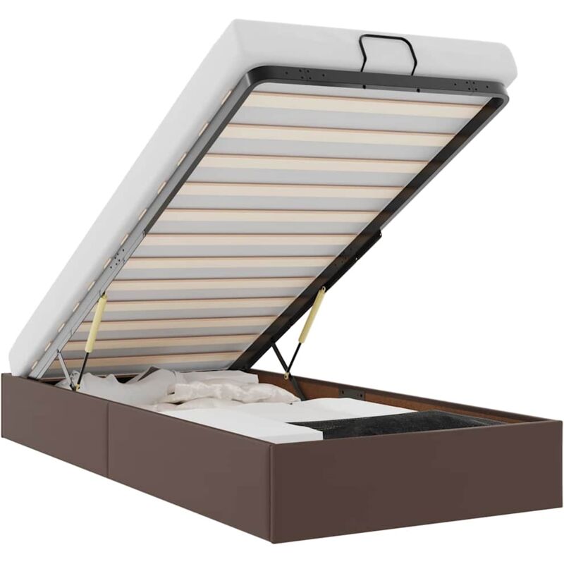 Vidaxl - Cadre de lit ottoman sans matelas marron 90x190 cm similicuir