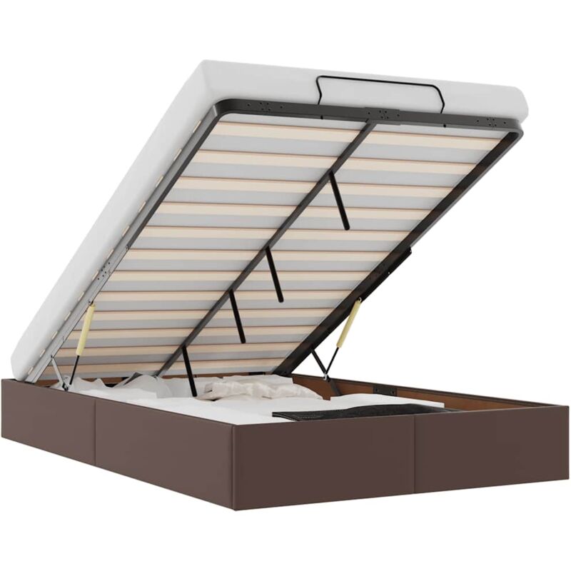 Vidaxl - Cadre de lit ottoman sans matelas marron 120x190 cm similicuir
