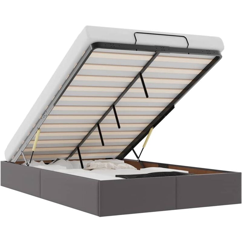 Vidaxl - Cadre de lit ottoman sans matelas gris 120x200 cm similicuir