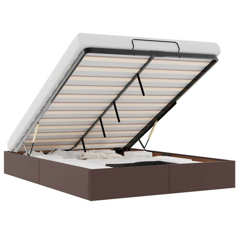 Vidaxl - Cadre de lit ottoman sans matelas marron 140x190 cm similicuir