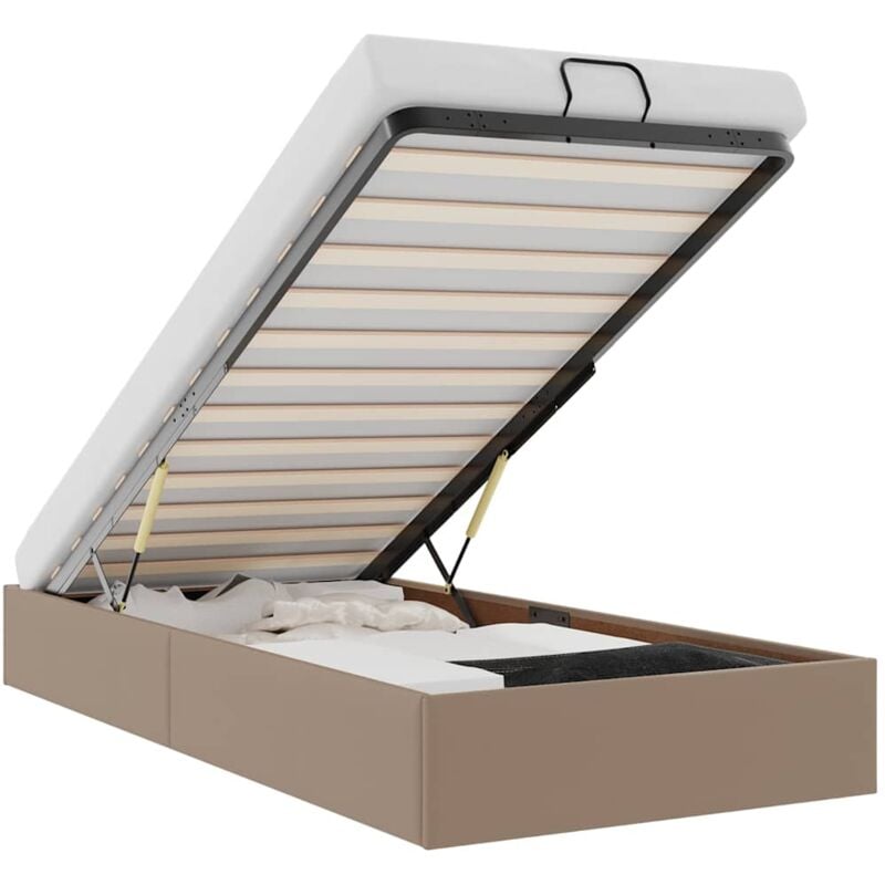 Vidaxl - Cadre de lit ottoman sans matelas cappuccino 100x200 cm