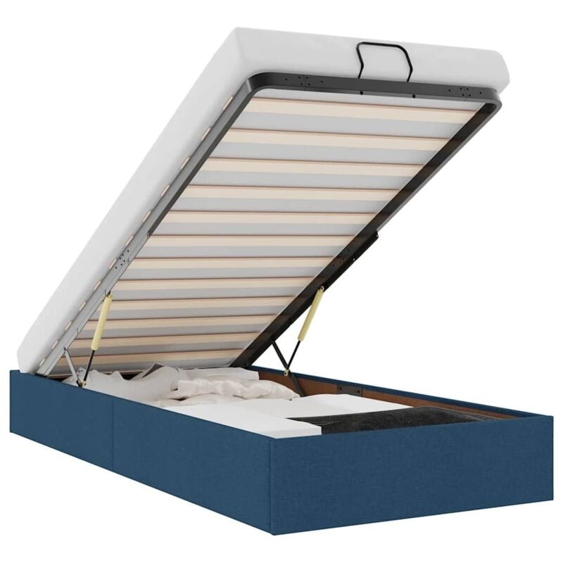 Vidaxl - Cadre de lit ottoman sans matelas bleu 80x200 cm tissu