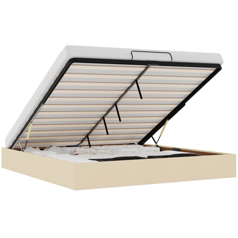 Vidaxl - Cadre de lit ottoman sans matelas crème 160x200 cm tissu