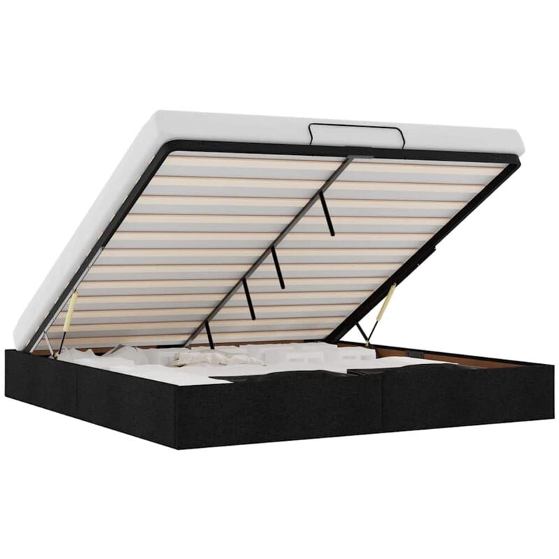 Vidaxl - Cadre de lit ottoman sans matelas noir 200x200 cm tissu
